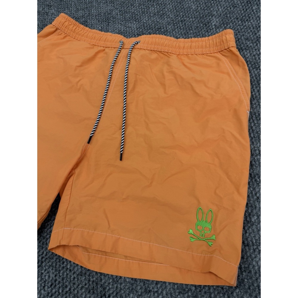 Psycho Bunny Men's Large Swim Trunks Shorts Orange Lined